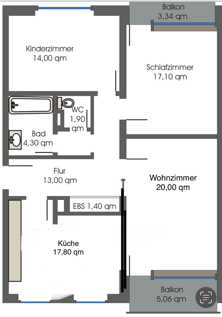 Prenájom bytu 3-izbový 92 m², Königsberger Str. 160, Münster - Coerde, Severné Porýnie - Westfálsko Prenájom bytu 3-izbový 92 m², Königsberger Str. 160, Münster - Coerde, Severné Porýnie - Westfálsko