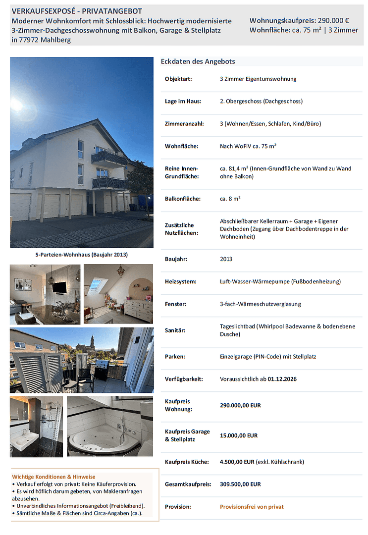 Predaj bytu 3-izbový 75 m², Mahlberg, Bádensko-Wurttembersko Predaj bytu 3-izbový 75 m², Mahlberg, Bádensko-Wurttembersko