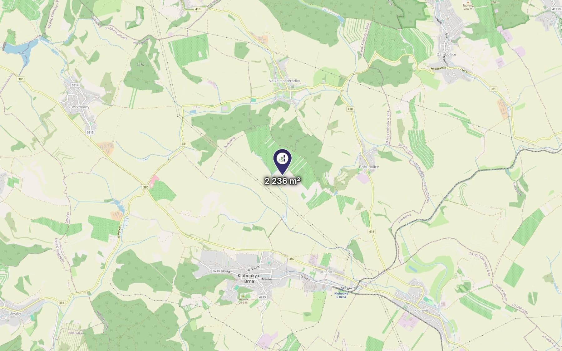 Predaj pozemku 2.236 m², Klobouky u Brna, Jihomoravský kraj Predaj pozemku 2.236 m², Klobouky u Brna, Jihomoravský kraj