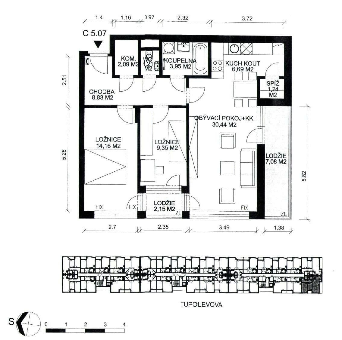 Predaj bytu 3-izbový 77 m², Tupolevova, Praha, Praha Predaj bytu 3-izbový 77 m², Tupolevova, Praha, Praha