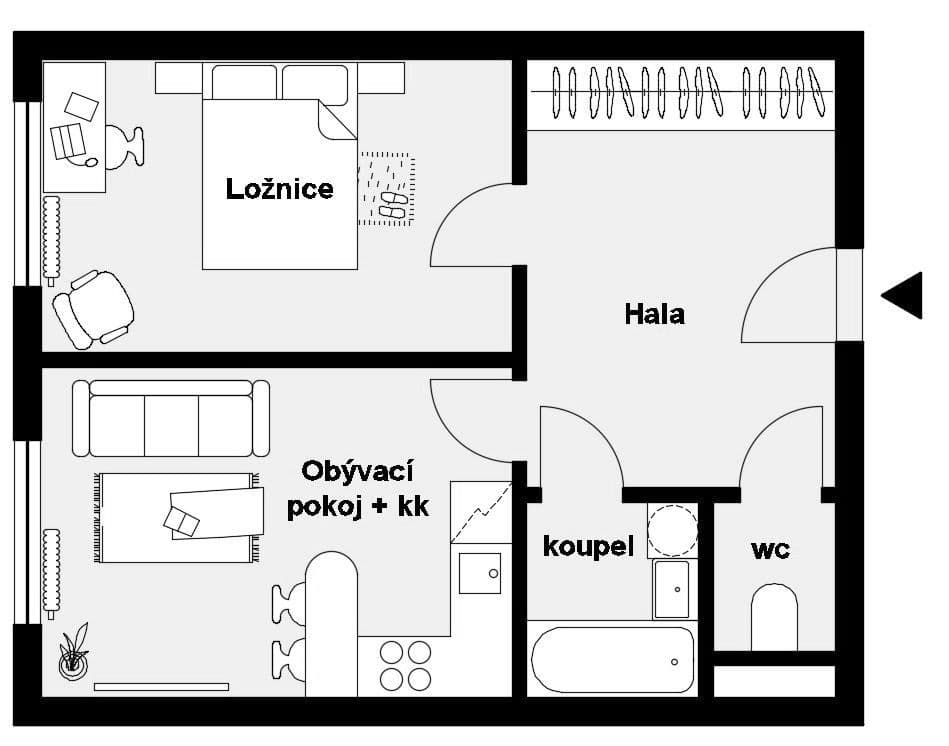 Prenájom bytu 2-izbový 39 m², Bryksova, Praha, Praha Prenájom bytu 2-izbový 39 m², Bryksova, Praha, Praha