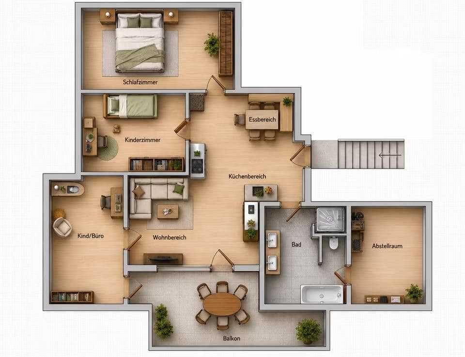 Prenájom bytu 4-izbový 85 m², Vöhringen, Bádensko-Wurttembersko Prenájom bytu 4-izbový 85 m², Vöhringen, Bádensko-Wurttembersko