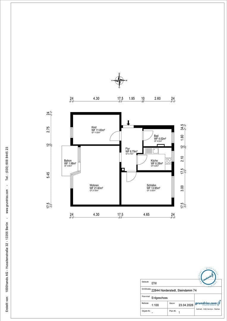 Predaj bytu 3-izbový 66 m², Steindamm 74, Norderstedt, Šlezvicko-Holštajnsko Predaj bytu 3-izbový 66 m², Steindamm 74, Norderstedt, Šlezvicko-Holštajnsko