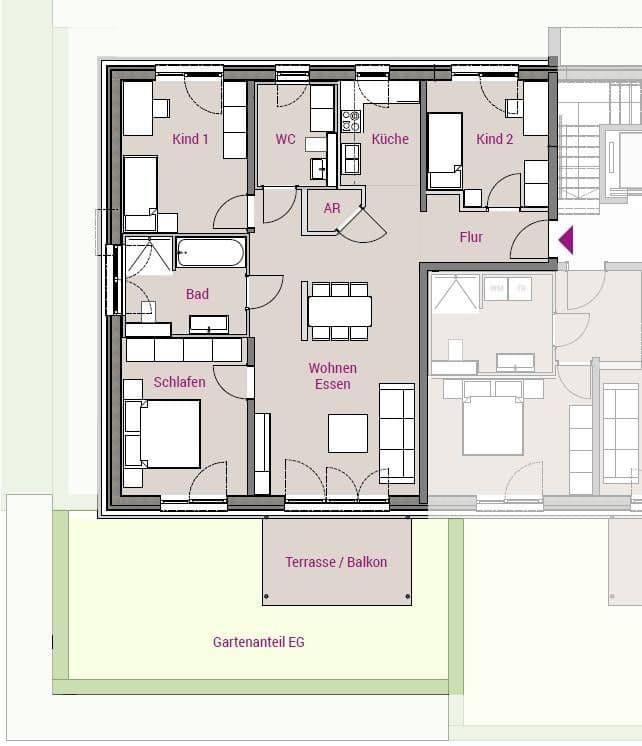 Prenájom bytu 4-izbový 100 m², Münchener Straße 94, Roth, Bavorsko Prenájom bytu 4-izbový 100 m², Münchener Straße 94, Roth, Bavorsko