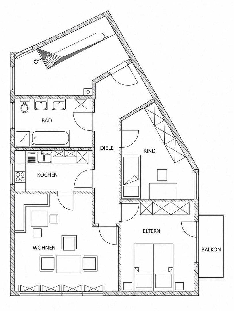 Predaj bytu 3-izbový 72 m², Schwabmünchen, Bavorsko Predaj bytu 3-izbový 72 m², Schwabmünchen, Bavorsko
