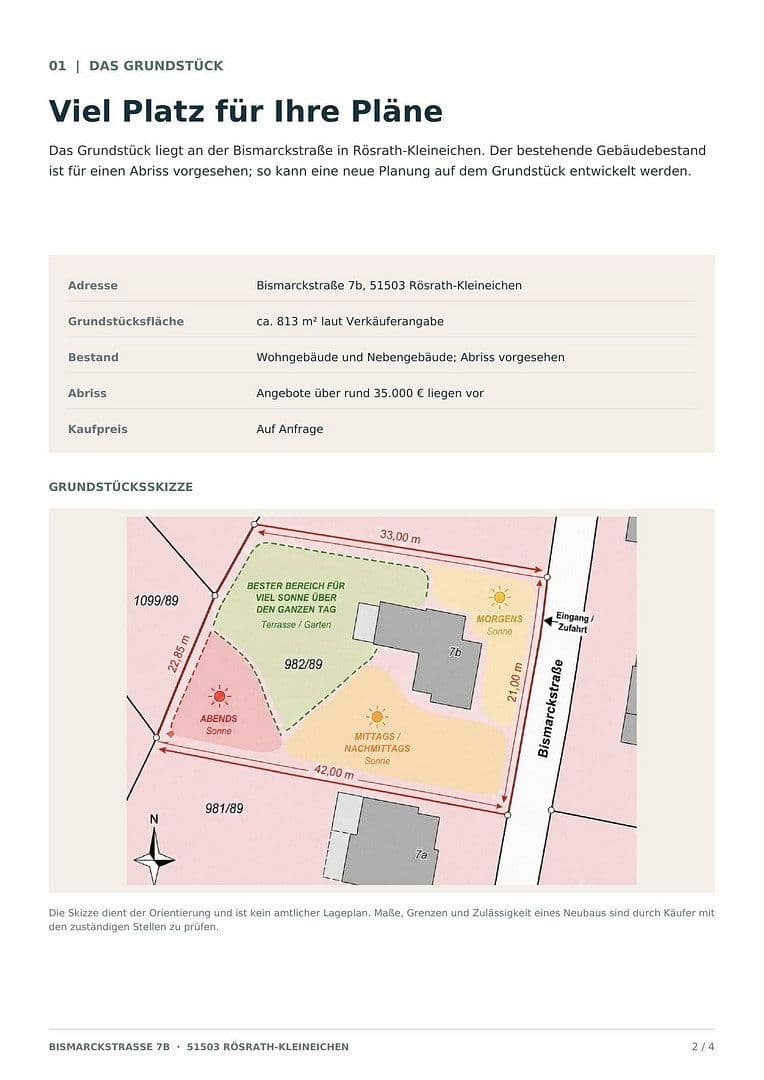 Predaj pozemku 813 m², Bismarckstraße 7b, Rösrath, Severné Porýnie - Westfálsko Predaj pozemku 813 m², Bismarckstraße 7b, Rösrath, Severné Porýnie - Westfálsko