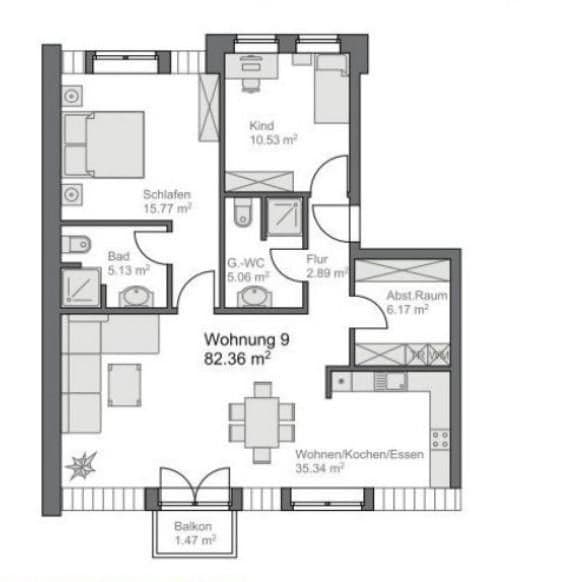 Prenájom bytu 3-izbový 83 m², Nordhorn, Dolné Sasko Prenájom bytu 3-izbový 83 m², Nordhorn, Dolné Sasko