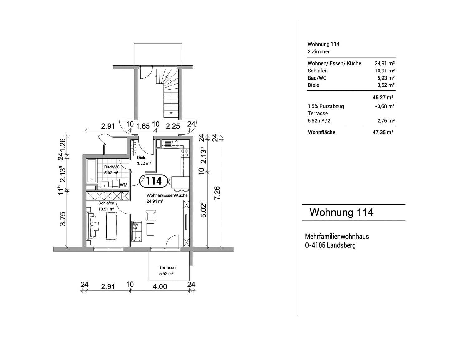 Prenájom bytu 2-izbový 48 m², Vogelweide 2, Landsberg, Sasko-Anhaltsko Prenájom bytu 2-izbový 48 m², Vogelweide 2, Landsberg, Sasko-Anhaltsko