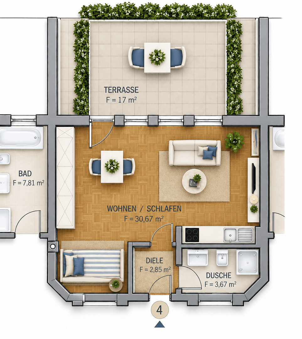 Prenájom bytu 1-izbový 41 m², St. Norbert Str. 6, Zell am Main, Bavorsko Prenájom bytu 1-izbový 41 m², St. Norbert Str. 6, Zell am Main, Bavorsko