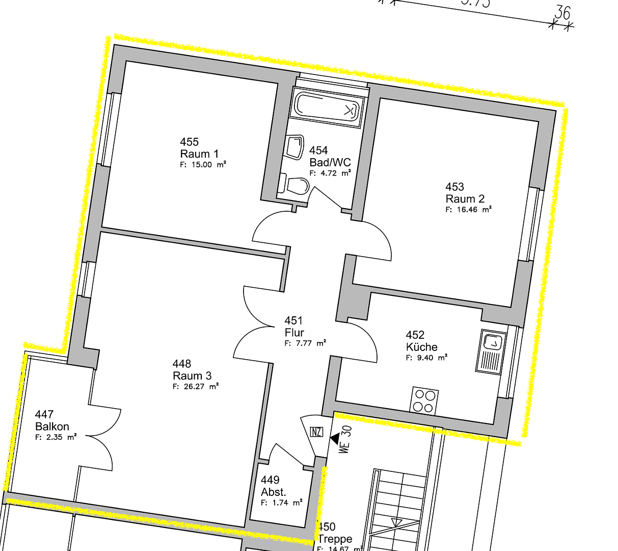 Prenájom bytu 3-izbový 84 m², Velten, Brandenbursko Prenájom bytu 3-izbový 84 m², Velten, Brandenbursko