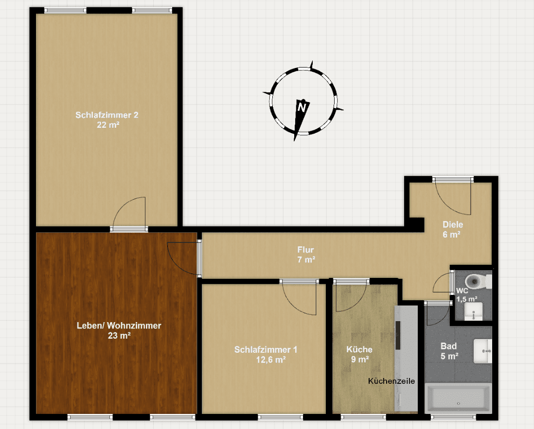 Prenájom bytu 3-izbový 86 m², Wuppertal, Severné Porýnie - Westfálsko Prenájom bytu 3-izbový 86 m², Wuppertal, Severné Porýnie - Westfálsko