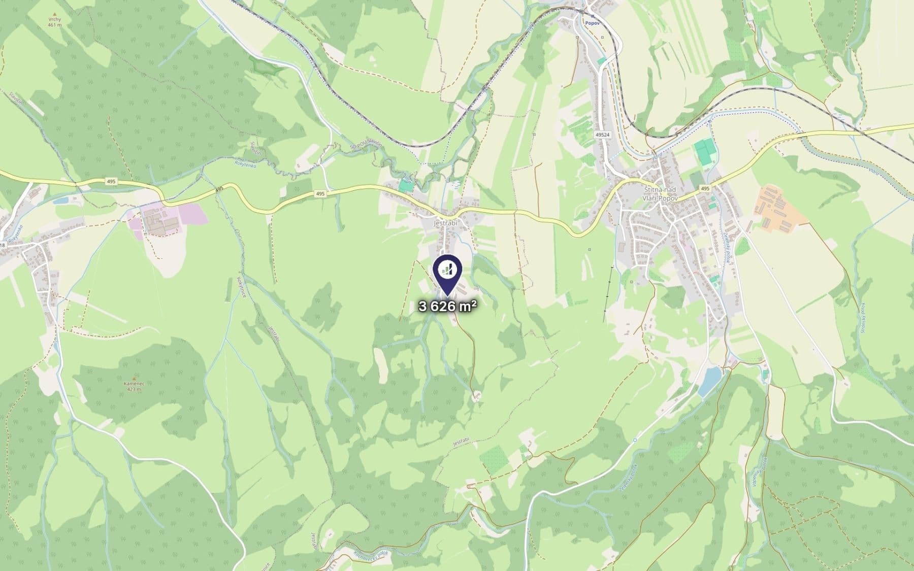 Predaj pozemku 1.813 m², Jestřabí, Zlínský kraj Predaj pozemku 1.813 m², Jestřabí, Zlínský kraj