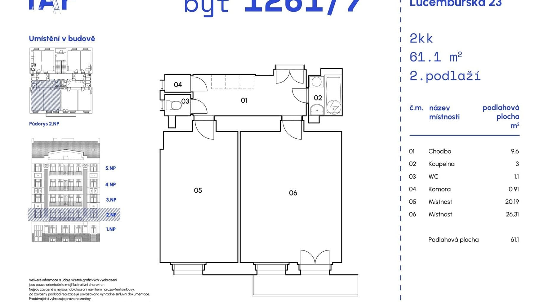 Predaj bytu 2-izbový 61 m², Lucemburská, Praha, Praha Predaj bytu 2-izbový 61 m², Lucemburská, Praha, Praha