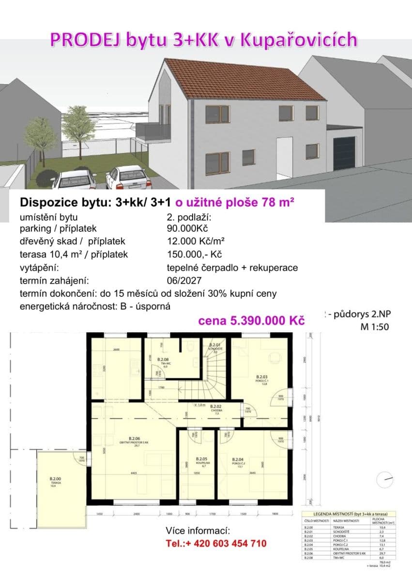 Predaj bytu 3-izbový 78 m², Kupařovice, Jihomoravský kraj Predaj bytu 3-izbový 78 m², Kupařovice, Jihomoravský kraj