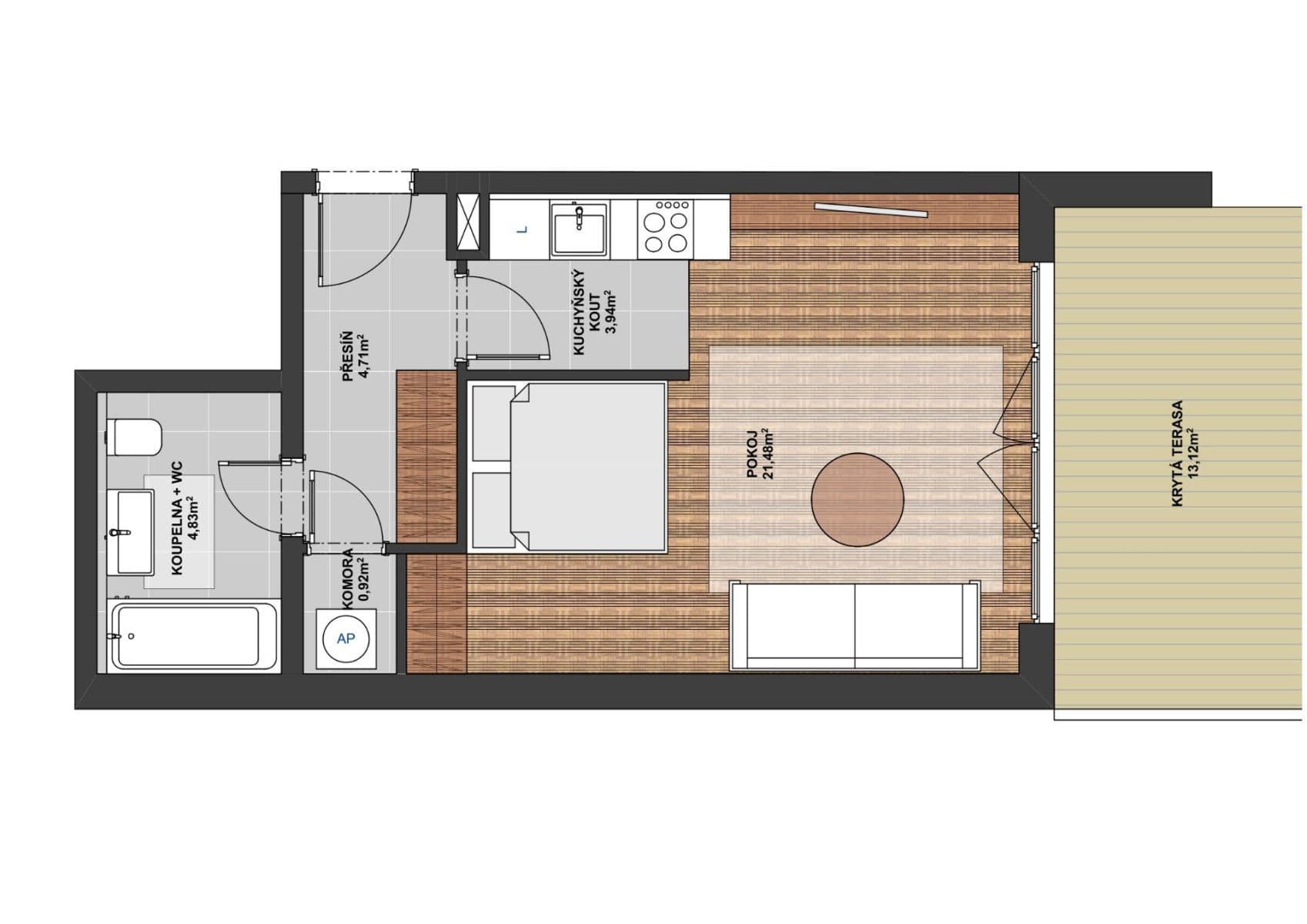 Predaj bytu 1-izbový 36 m², Plzeňská, Praha, Praha Predaj bytu 1-izbový 36 m², Plzeňská, Praha, Praha