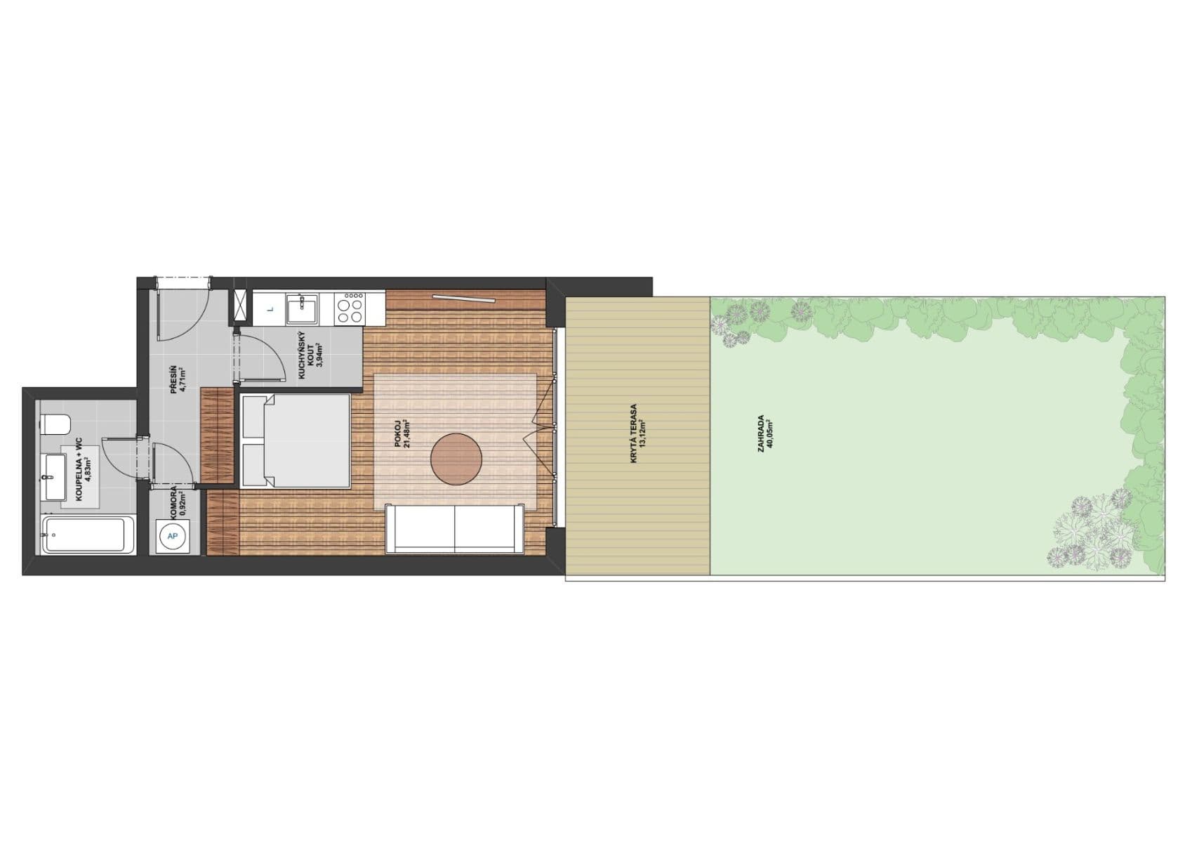 Predaj bytu 1-izbový 36 m², Plzeňská, Praha, Praha Predaj bytu 1-izbový 36 m², Plzeňská, Praha, Praha