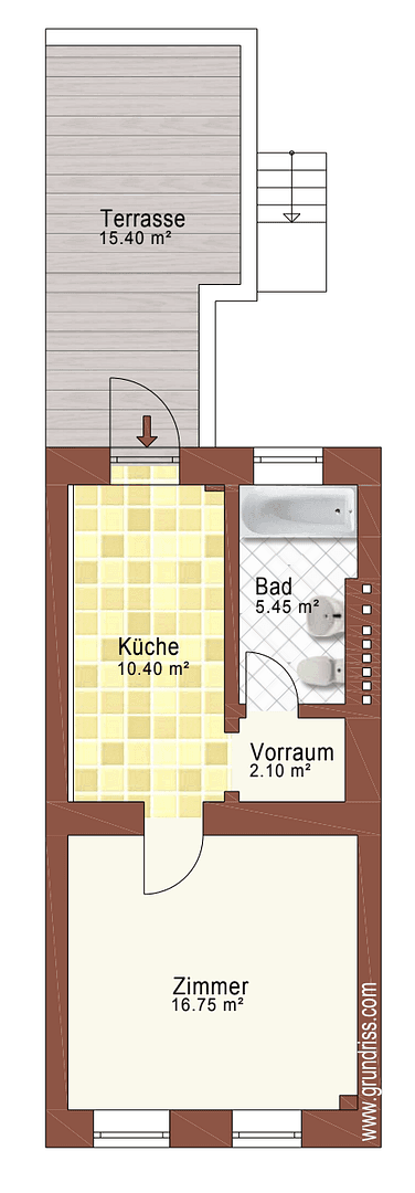 Prenájom bytu 1-izbový 43 m², Flutstr., Brandenburg an der Havel, Brandenbursko Prenájom bytu 1-izbový 43 m², Flutstr., Brandenburg an der Havel, Brandenbursko
