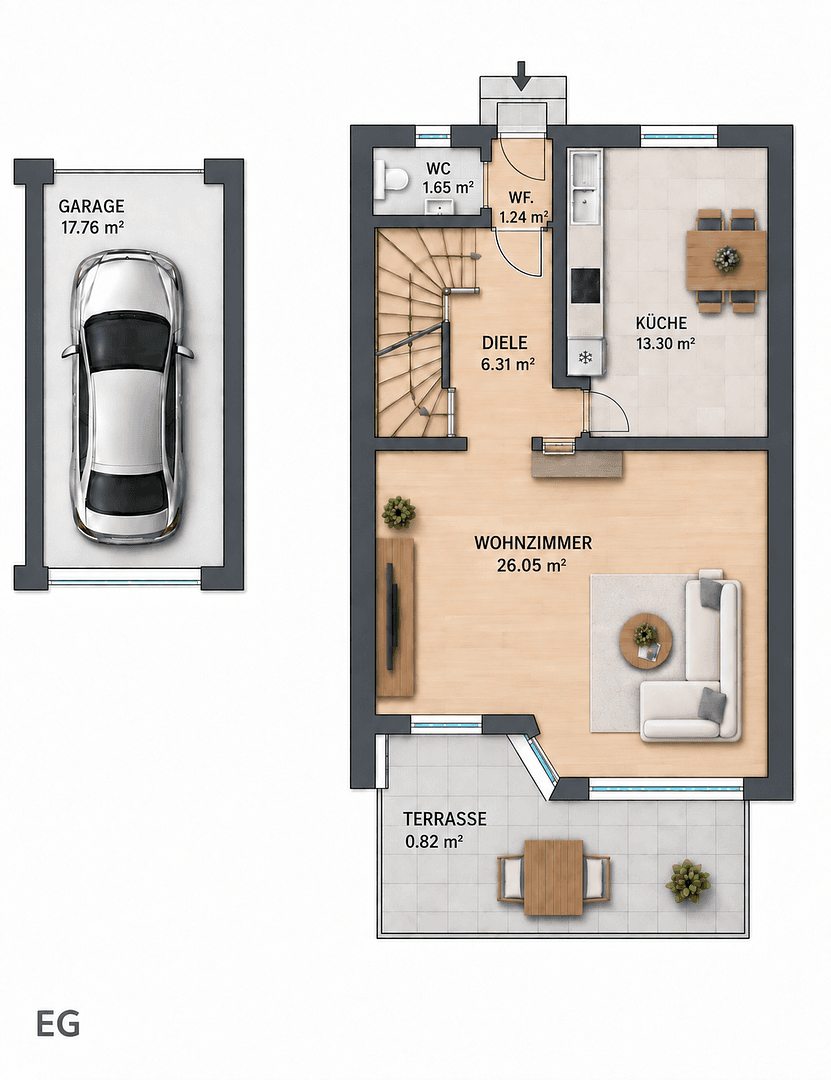 Predaj domu 110 m², pozemok 296 m², Vöhringen, Bavorsko Predaj domu 110 m², pozemok 296 m², Vöhringen, Bavorsko