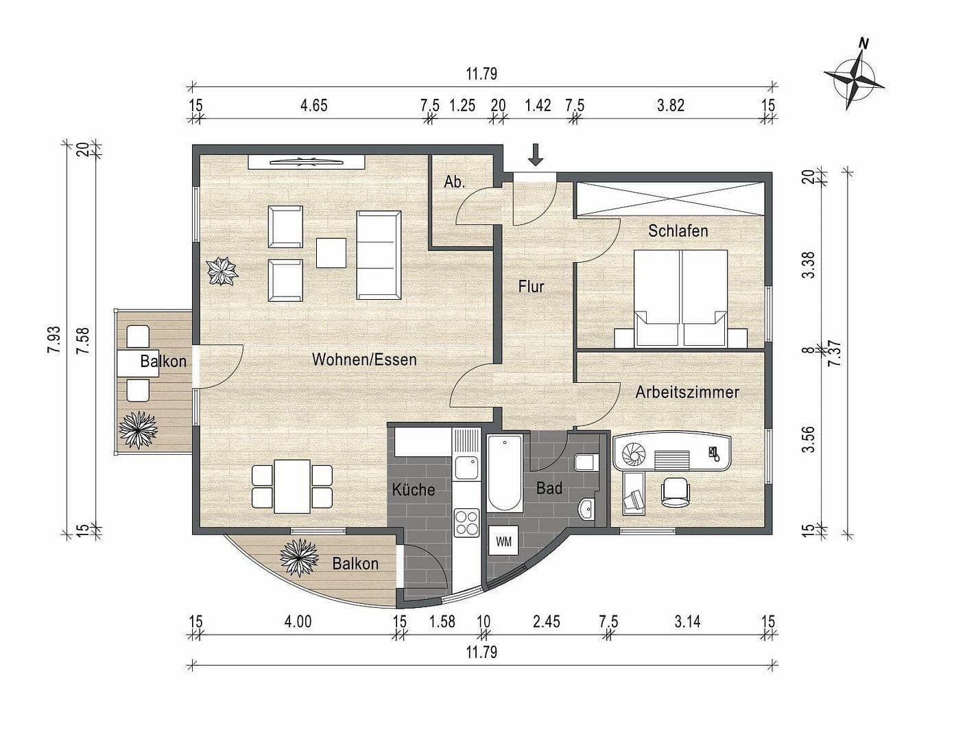 Prenájom bytu 3-izbový 88 m², Landsham bei Kirchheim, Bavorsko Prenájom bytu 3-izbový 88 m², Landsham bei Kirchheim, Bavorsko