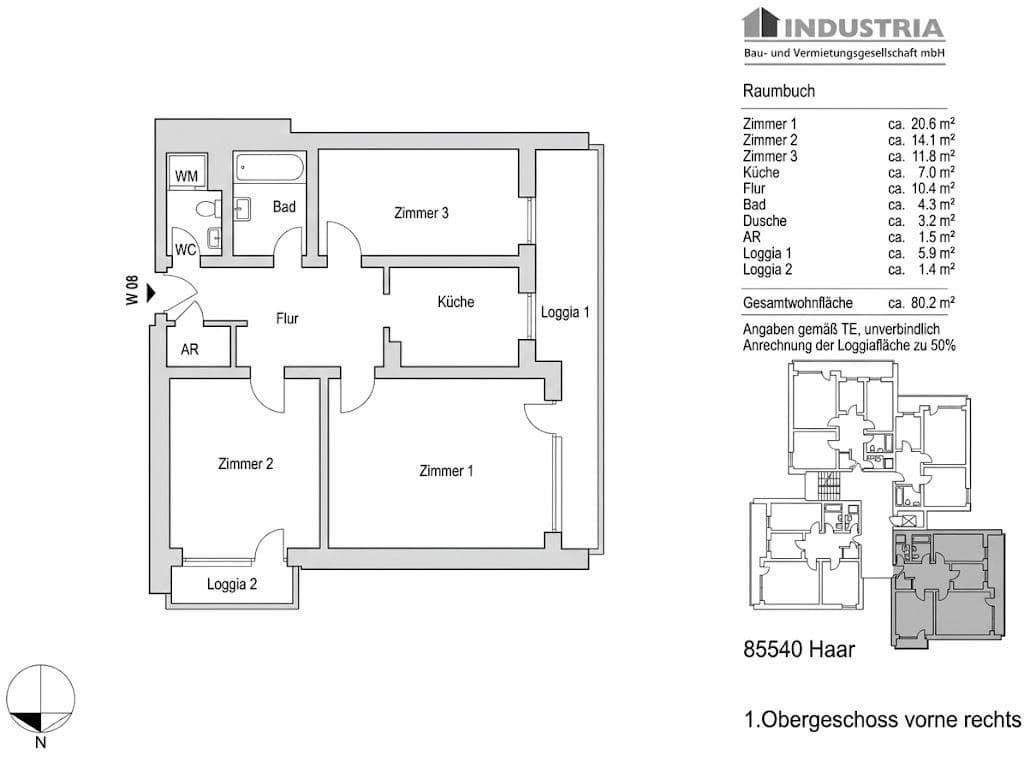 Prenájom bytu 3-izbový 81 m², Jagdfeldring 60, Haar, Bavorsko Prenájom bytu 3-izbový 81 m², Jagdfeldring 60, Haar, Bavorsko