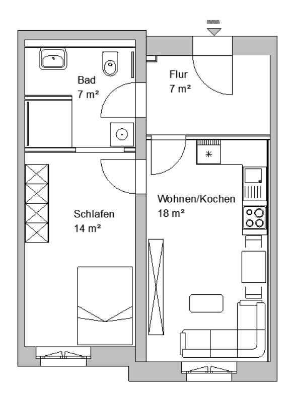 Prenájom bytu 1-izbový 46 m², Schlaurother Str. 10, Görlitz, Sasko Prenájom bytu 1-izbový 46 m², Schlaurother Str. 10, Görlitz, Sasko