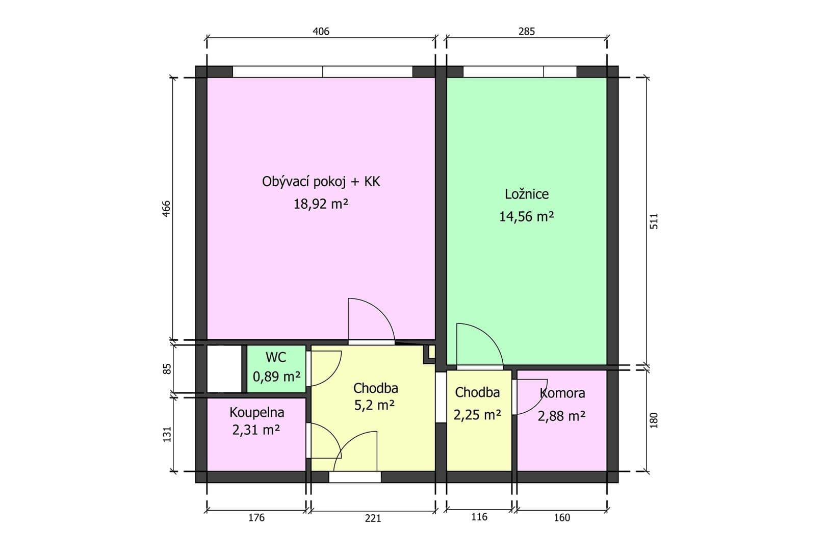 Prenájom bytu 2-izbový 49 m², Gabinova, Praha, Praha Prenájom bytu 2-izbový 49 m², Gabinova, Praha, Praha