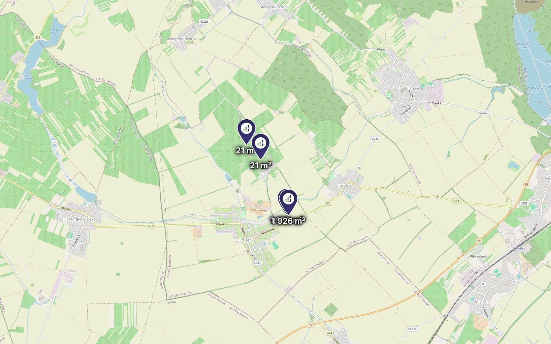 Predaj pozemku 3.938 m², Prušánky, Jihomoravský kraj Predaj pozemku 3.938 m², Prušánky, Jihomoravský kraj