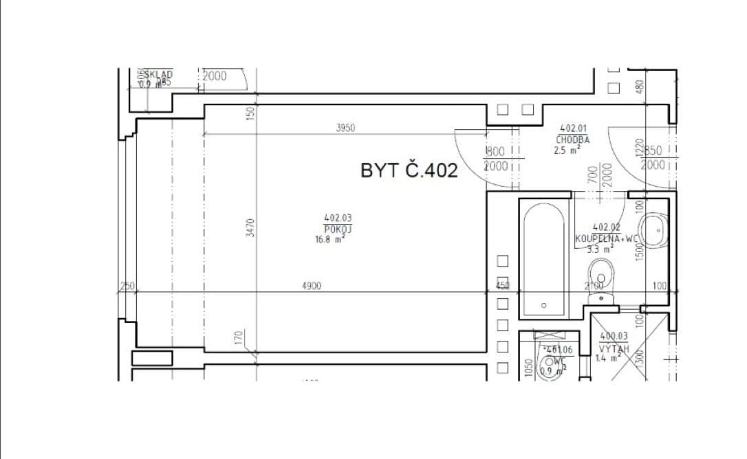 Prenájom bytu 1-izbový 23 m², Patočkova, Praha, Praha Prenájom bytu 1-izbový 23 m², Patočkova, Praha, Praha