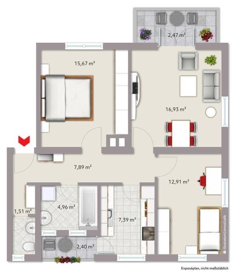Predaj bytu 3-izbový 72 m², Schlachthofstraße 17, Memmingen, Bavorsko Predaj bytu 3-izbový 72 m², Schlachthofstraße 17, Memmingen, Bavorsko