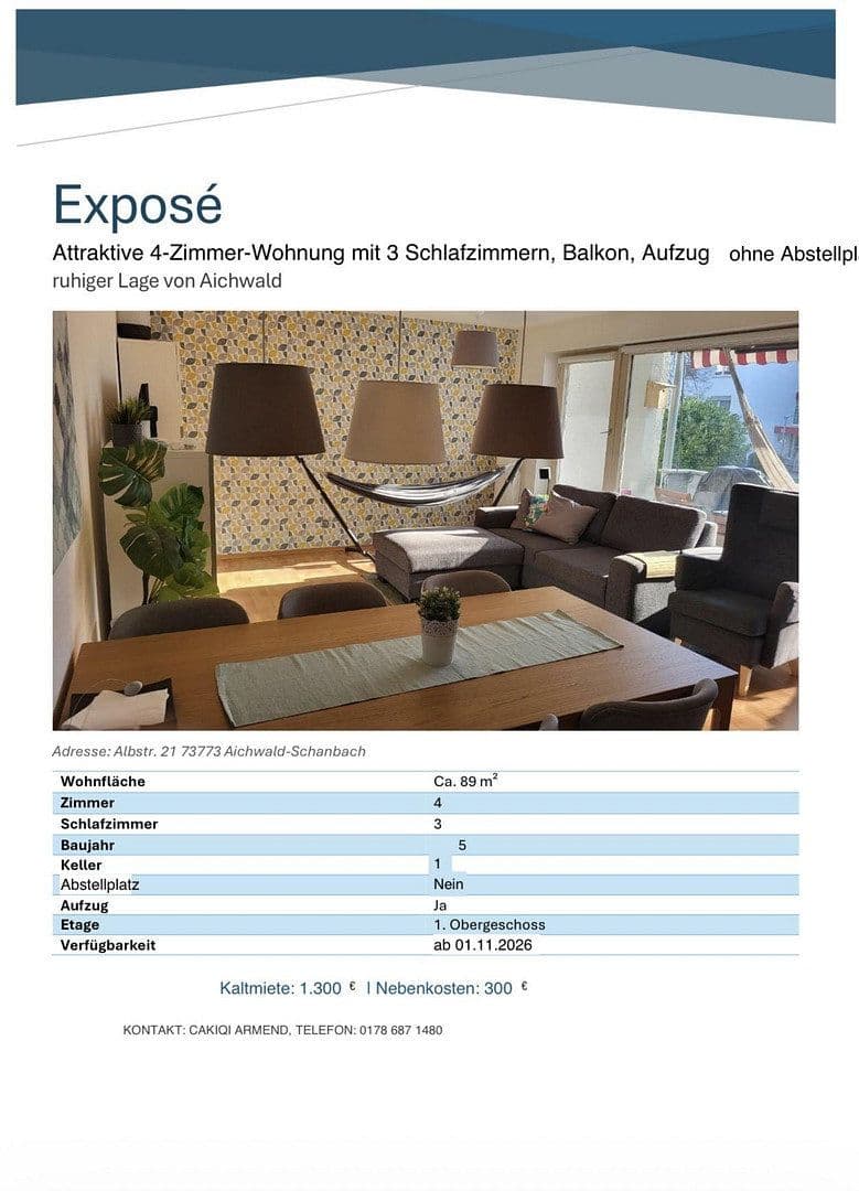 Prenájom bytu 4-izbový 89 m², Albstraße 21, Aichwald, Bádensko-Wurttembersko Prenájom bytu 4-izbový 89 m², Albstraße 21, Aichwald, Bádensko-Wurttembersko