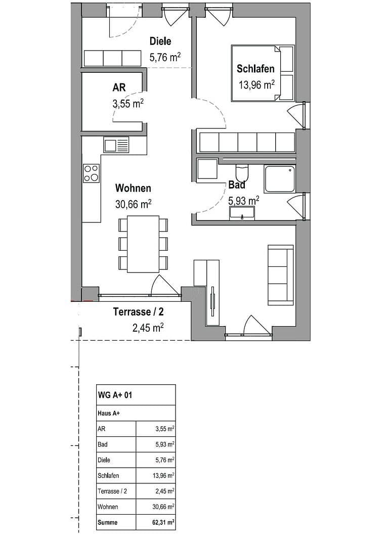 Prenájom bytu 2-izbový 63 m², Südtiroler Straße 1a, Passau, Bavorsko Prenájom bytu 2-izbový 63 m², Südtiroler Straße 1a, Passau, Bavorsko