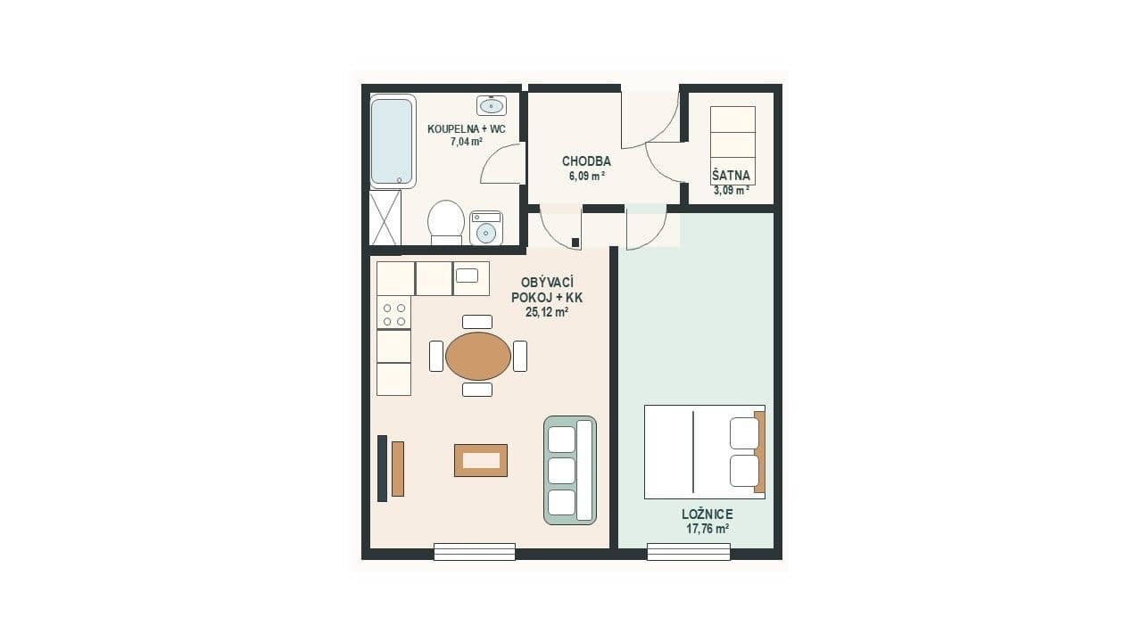 Prenájom bytu 2-izbový 59 m², U Sportovní školy, Pardubice, Pardubický kraj Prenájom bytu 2-izbový 59 m², U Sportovní školy, Pardubice, Pardubický kraj