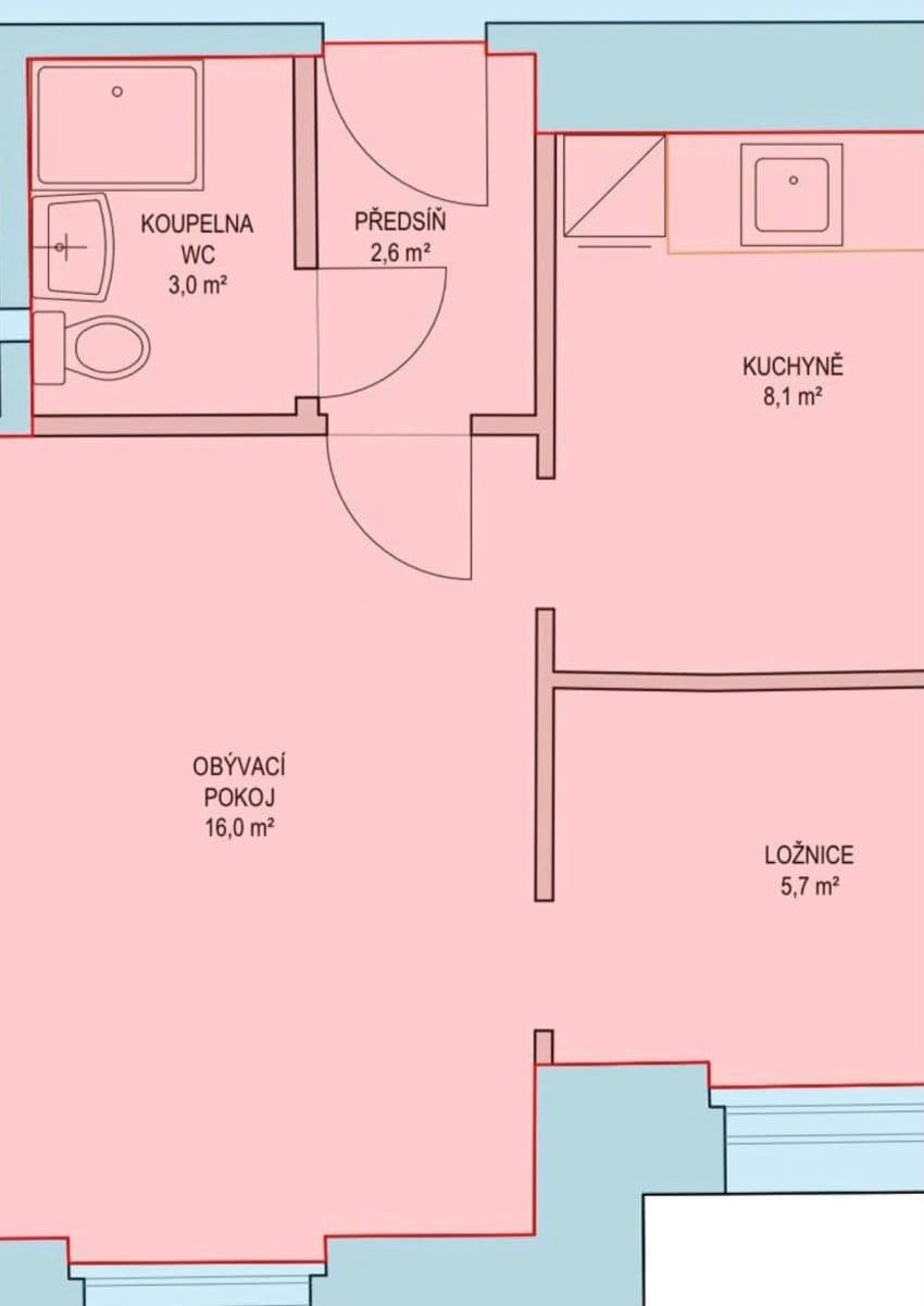 Prenájom bytu 2-izbový 37 m², Žerotínova, Praha, Praha Prenájom bytu 2-izbový 37 m², Žerotínova, Praha, Praha