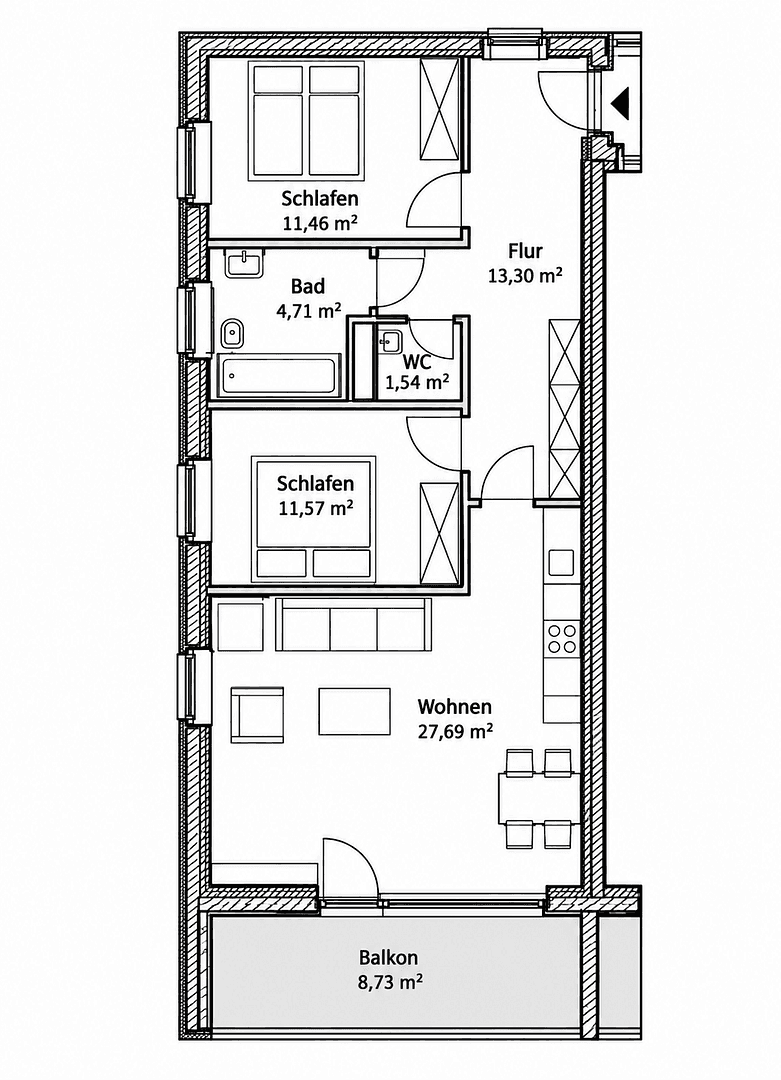 Predaj bytu 3-izbový 75 m², Büsum, Šlezvicko-Holštajnsko Predaj bytu 3-izbový 75 m², Büsum, Šlezvicko-Holštajnsko