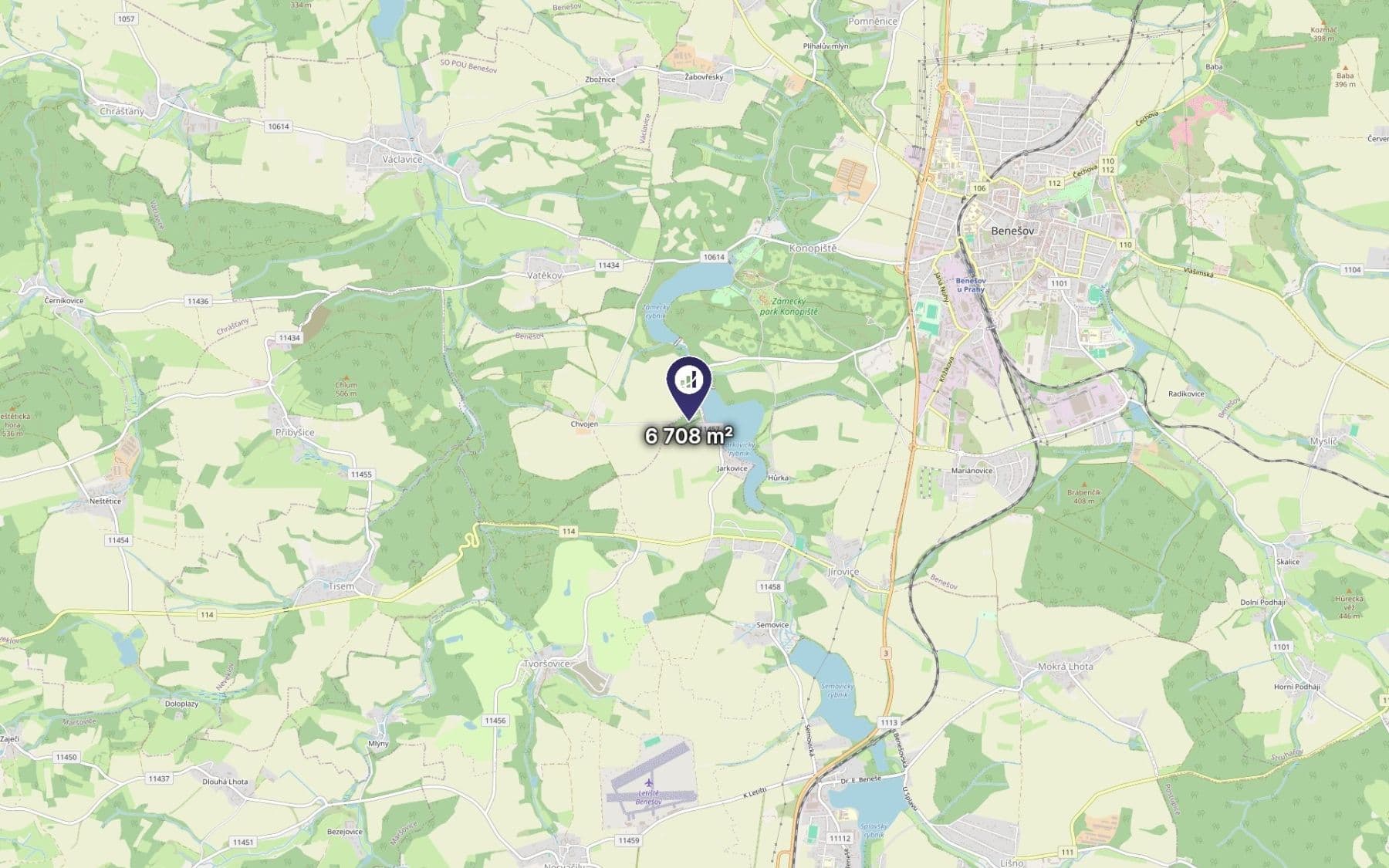 Predaj pozemku 6.708 m², Bystřice, Středočeský kraj Predaj pozemku 6.708 m², Bystřice, Středočeský kraj