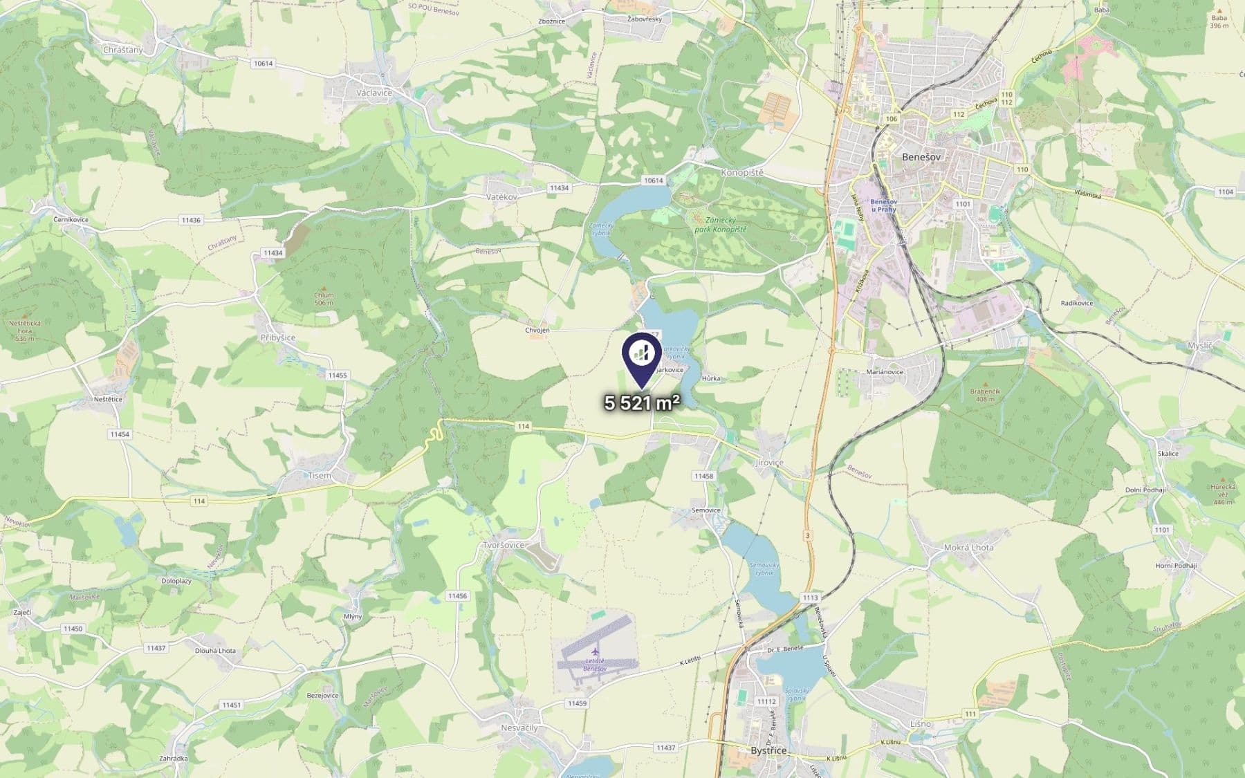 Predaj pozemku 5.521 m², Bystřice, Středočeský kraj Predaj pozemku 5.521 m², Bystřice, Středočeský kraj