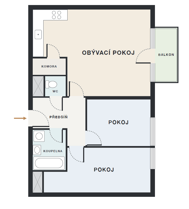Predaj bytu 3-izbový 67 m², Chlebovická, Praha, Praha Predaj bytu 3-izbový 67 m², Chlebovická, Praha, Praha