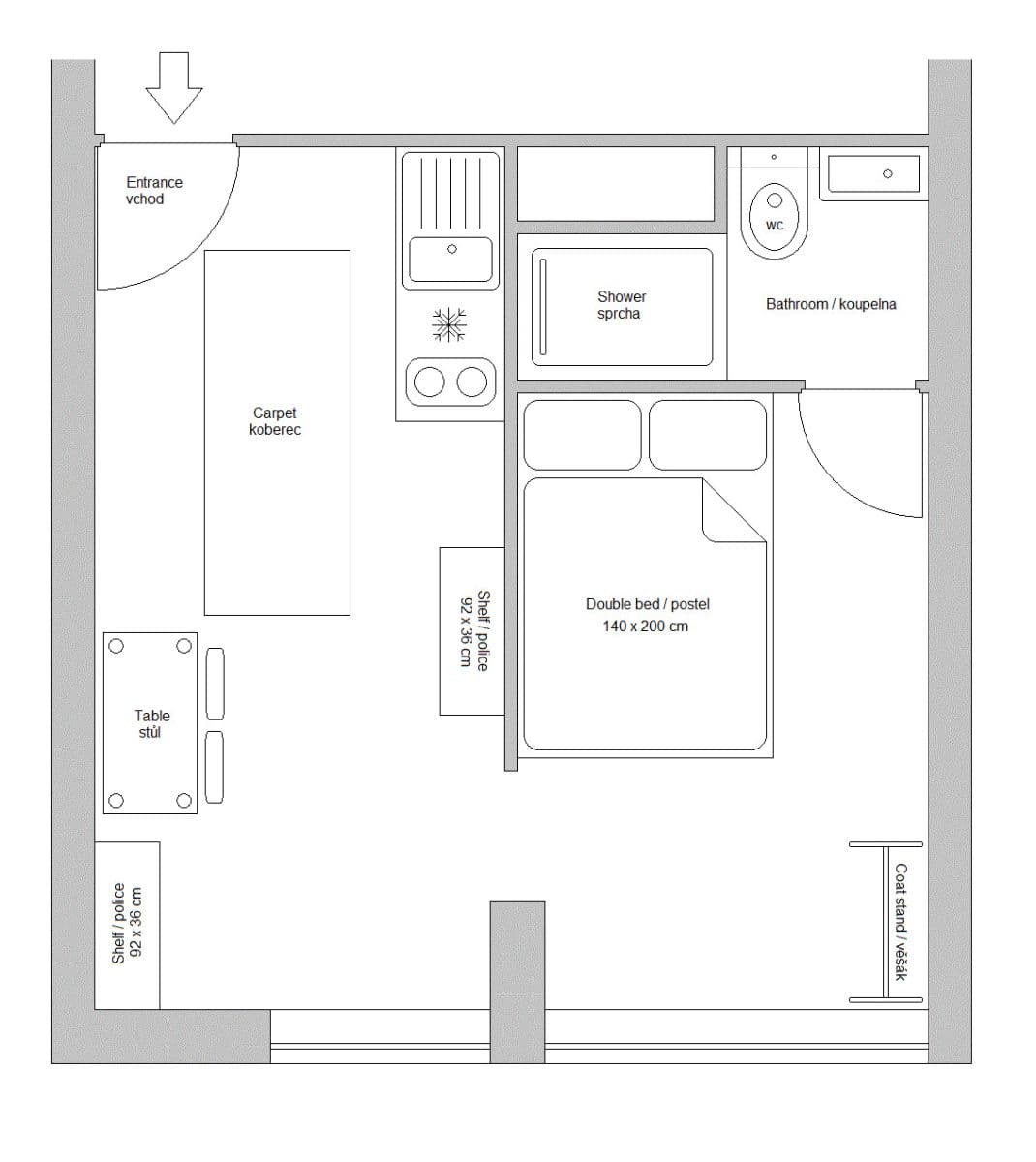 Prenájom bytu 20 m², Ďáblická, Praha, Praha Prenájom bytu 20 m², Ďáblická, Praha, Praha
