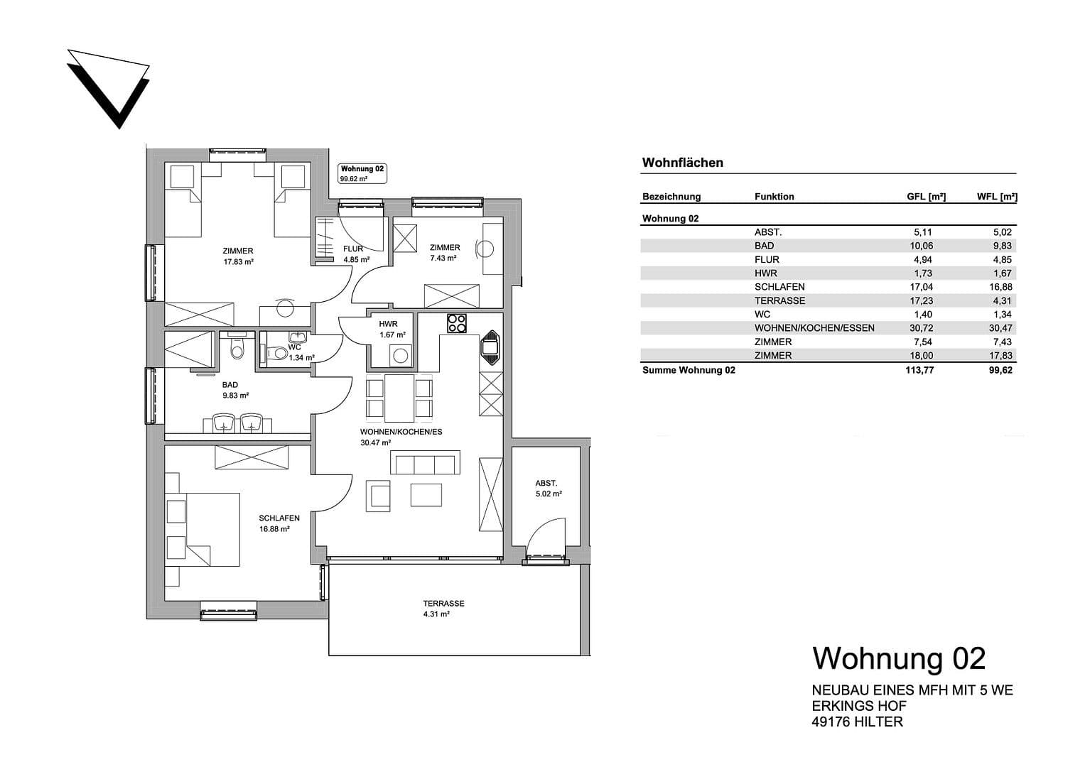 Predaj bytu 4-izbový 100 m², Erkings Hof 2, Hilter, Dolné Sasko Predaj bytu 4-izbový 100 m², Erkings Hof 2, Hilter, Dolné Sasko