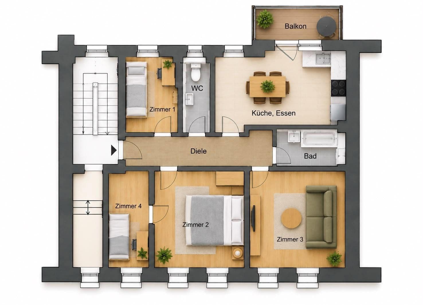Prenájom bytu 4-izbový 96 m², Fenitzerstraße 29, Nürnberg, Bavorsko Prenájom bytu 4-izbový 96 m², Fenitzerstraße 29, Nürnberg, Bavorsko
