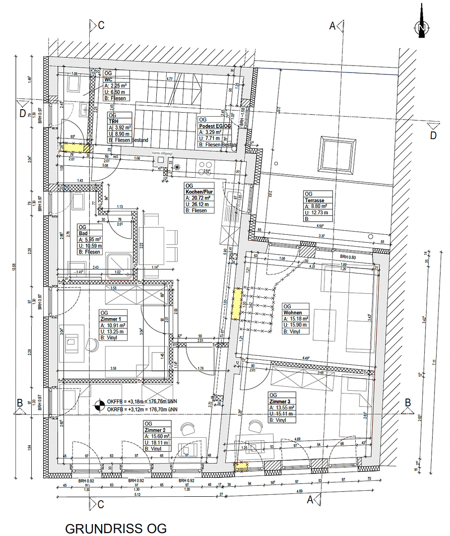 Prenájom bytu 4-izbový 91 m², Würzburg, Bavorsko Prenájom bytu 4-izbový 91 m², Würzburg, Bavorsko