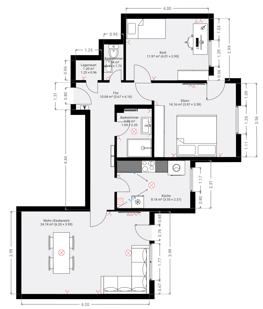 Prenájom bytu 3-izbový 83 m², Am Sonnfeld 4, Würzburg, Bavorsko Prenájom bytu 3-izbový 83 m², Am Sonnfeld 4, Würzburg, Bavorsko
