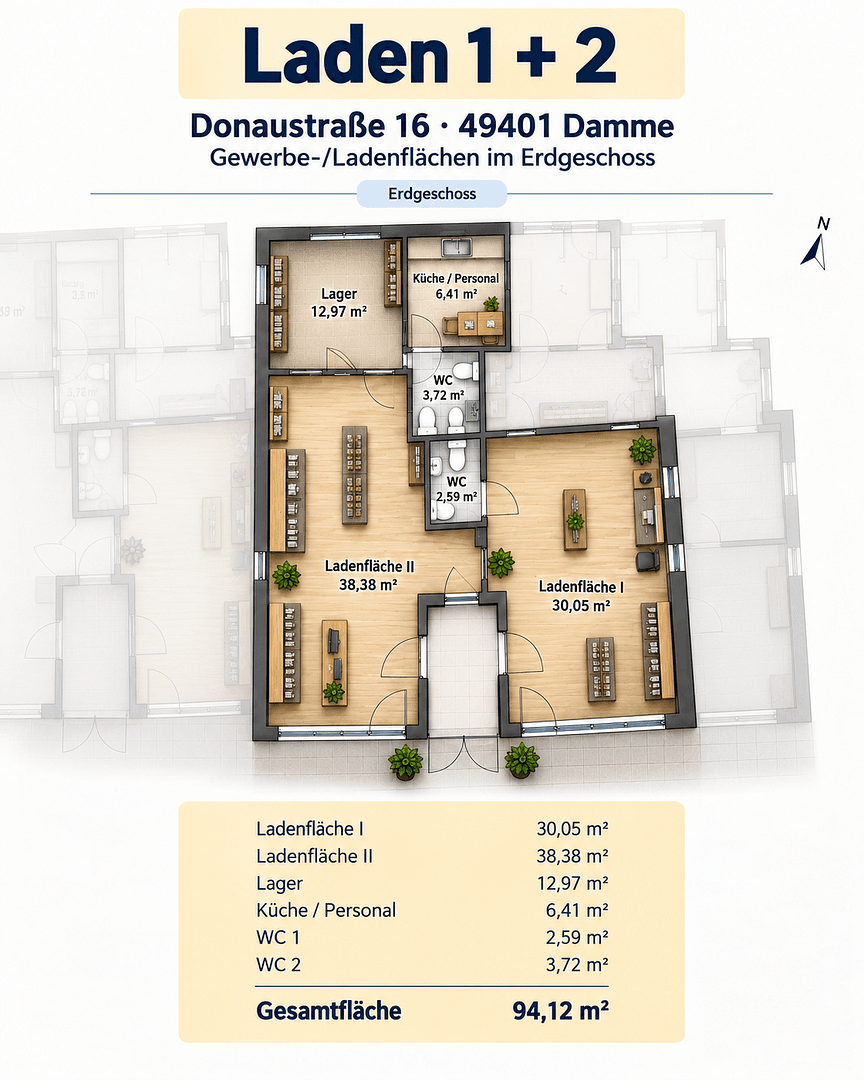 Prenájom kancelárie 94 m², Donaustraße 16, Damme, Dolné Sasko Prenájom kancelárie 94 m², Donaustraße 16, Damme, Dolné Sasko