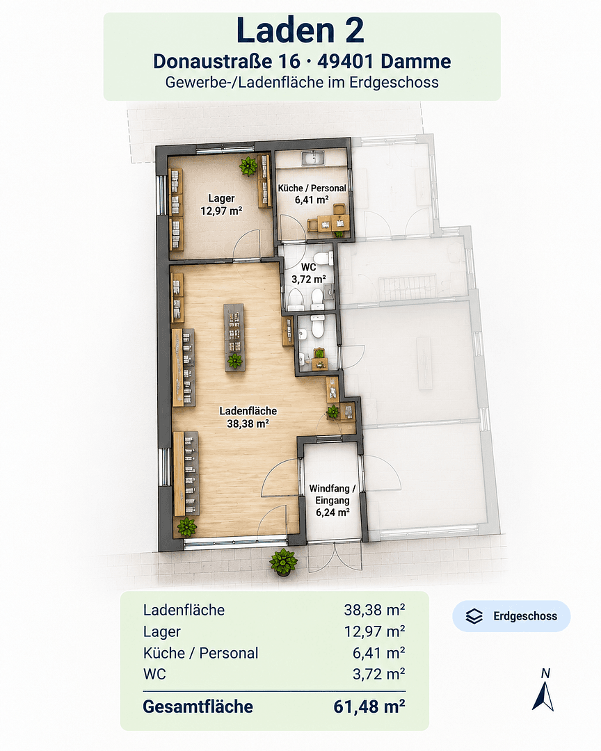 Prenájom kancelárie 65 m², Donaustraße 16, Damme, Dolné Sasko Prenájom kancelárie 65 m², Donaustraße 16, Damme, Dolné Sasko