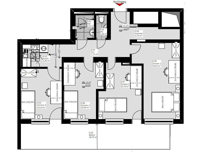 Prenájom bytu 14 m², Terofalstraße 53, München, Bavorsko Prenájom bytu 14 m², Terofalstraße 53, München, Bavorsko
