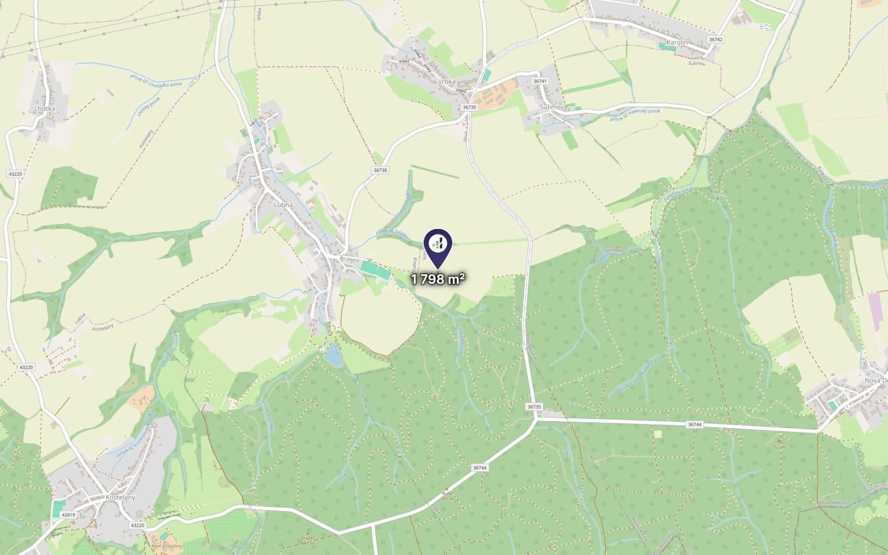 Predaj pozemku 1.798 m², Vrbka, Zlínský kraj Predaj pozemku 1.798 m², Vrbka, Zlínský kraj