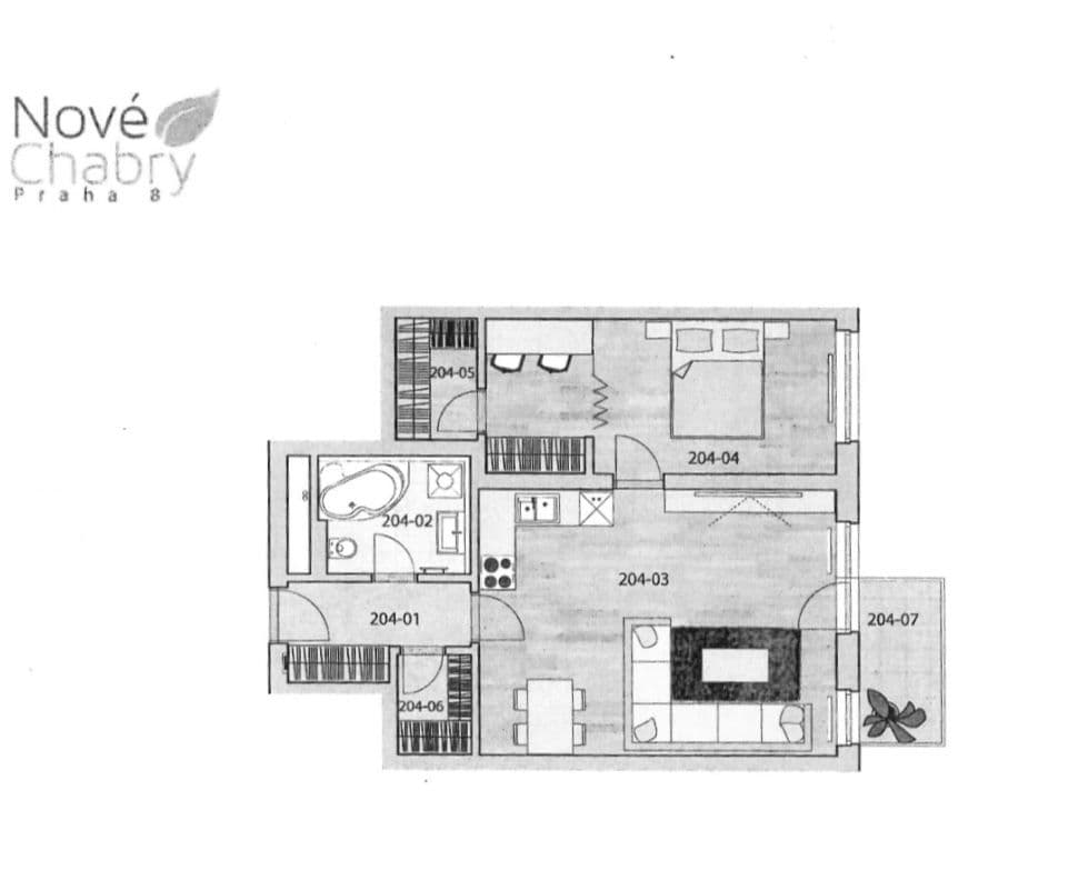 Prenájom bytu 2-izbový 69 m², K Beranovu, Praha, Praha Prenájom bytu 2-izbový 69 m², K Beranovu, Praha, Praha