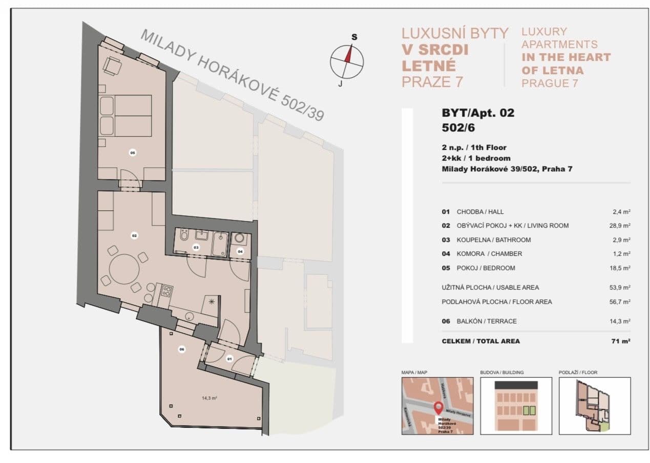 Prenájom bytu 2-izbový 58 m², Milady Horákové, Praha, Praha Prenájom bytu 2-izbový 58 m², Milady Horákové, Praha, Praha