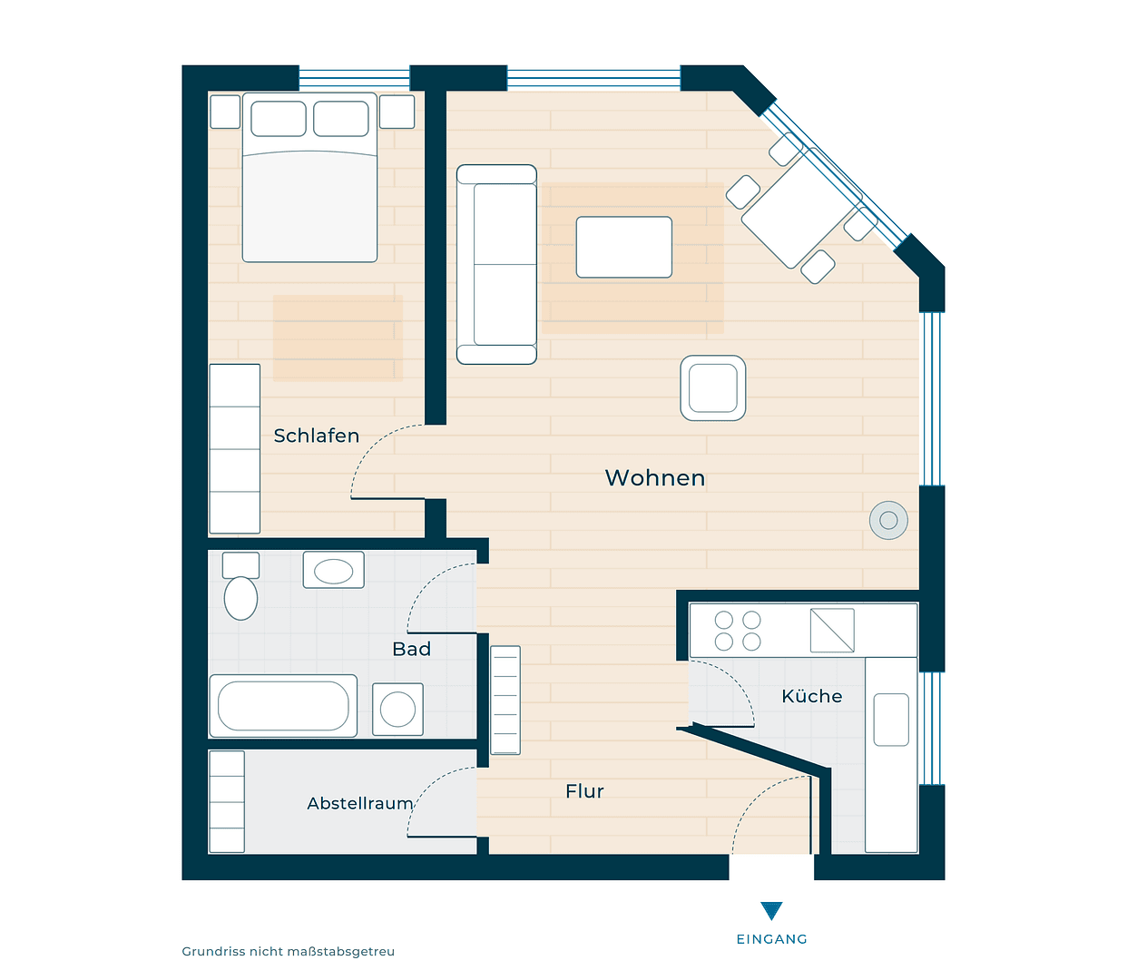Prenájom bytu 2-izbový 65 m², Gröpelinger Heerstraße 328, Bremen, Brémy Prenájom bytu 2-izbový 65 m², Gröpelinger Heerstraße 328, Bremen, Brémy