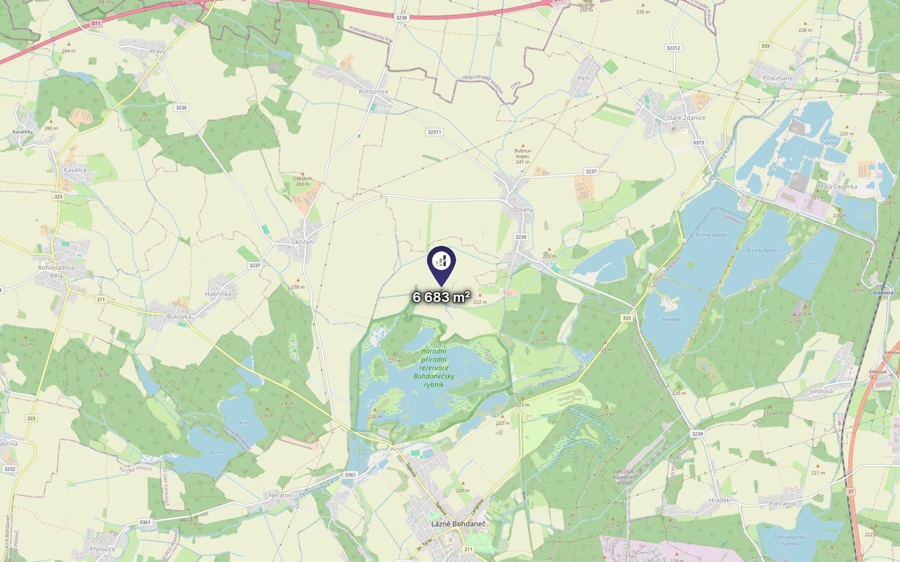 Predaj pozemku 1.671 m², Lázně Bohdaneč, Pardubický kraj Predaj pozemku 1.671 m², Lázně Bohdaneč, Pardubický kraj